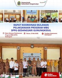 LURAH HARGOMULYO HADIRI RAKOR BULANAN PROGRAM MBG SPPG GEDANGSARI GUNUNGKIDUL